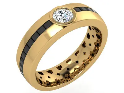 Round Bezel Band Ring 4413 3D print model