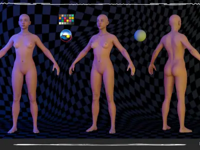 Realistic Character Female Asia Low-poly 3D model