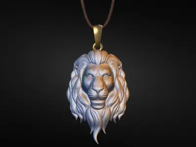 3d Lion face pendant for print 3D print model
