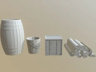 Wooden Props Free 3D model