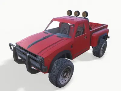 PickUp Red Low-poly 3D model