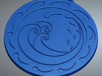 WAVY PENDANT Free 3D print model