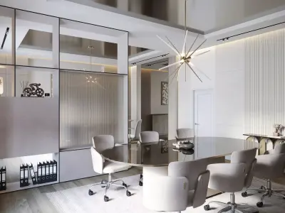 Contemporary Office Interior  Executive Workspace 3D model