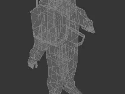 Low poly astronaut in spacesuit Free low-poly 3D model