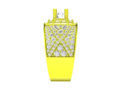 A7539 Korean Style Diamond Men Ring 3D Model 3D print model