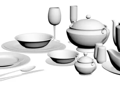 Luxury table set 3D model