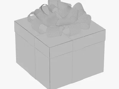 Christmas gift box 02 3D model