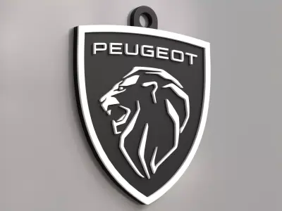 Peugeot logo key ring 01 3D print model
