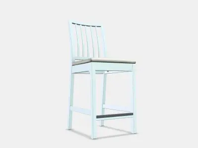 EKEDALEN Bar stool with backrest 3 Low-poly 3D model