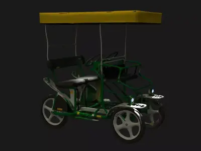 Green surrey bike figure  Low-poly 3D model