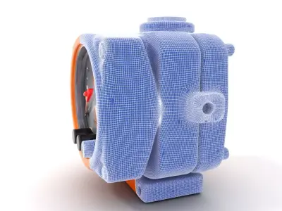 Industrial Pressure Gauge Model Pack  Orange Casing Low-poly 3D model