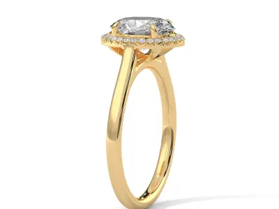 solitaire ring with detail images and 360 render videos 15 3D print model