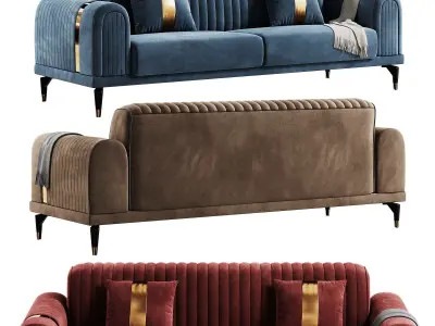  FH 5020 Luxury Italian Sofa Low-poly 3D model