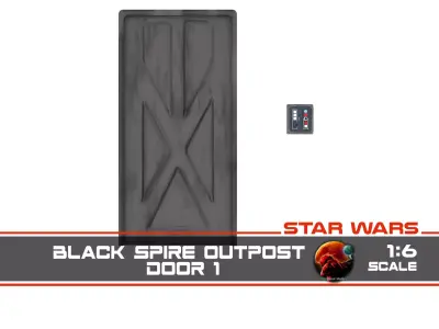 Black Spire Outpost Door 1 1-6 scale Hottoys  Free 3D print model