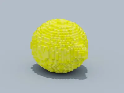 Voxel Lemon Low-poly 3D model