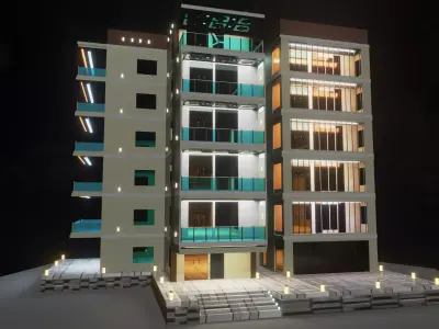 Residential Building Low-poly 3D model order
