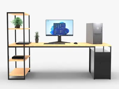 Modern Desk  Low-poly 3D model