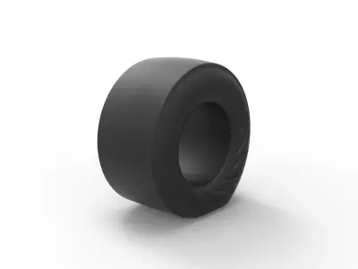 Dragster rear tire during start Scale 1 to 25 3D print model