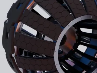 Mars rover wheels 3D model