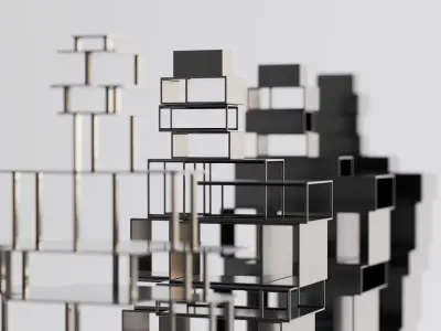 Abstract Human Figure Sculpture Low-poly 3D model