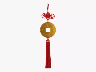 Hanging Feng Shui Coin M 1 3D model