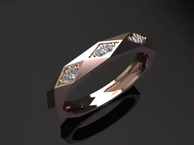 Luxury diamond Ring 3D print model  3D print model