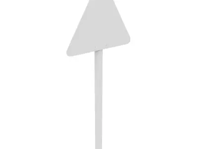 Road Narrows Sign 3D model