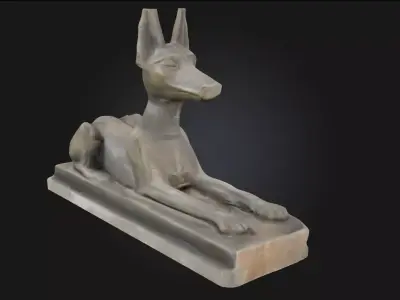 Anubis Resting Reclined Deity Statue Model  3D model