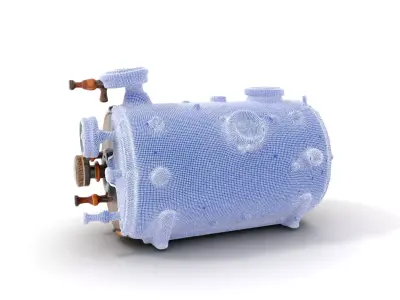 Steampunk Boiler Model Pack with Detailed Gauges Low-poly 3D model