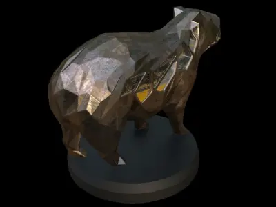 Steampunk Capybara Low-poly 3D model
