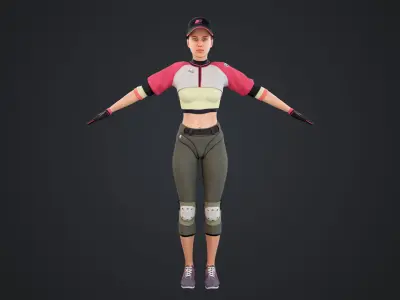 Baseballer Low-poly 3D model