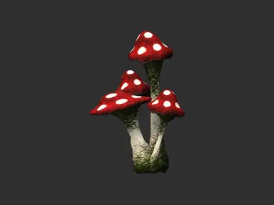 Deathcap Mushrooms Free low-poly 3D model