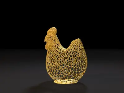 Chicken sculpture 3D print model