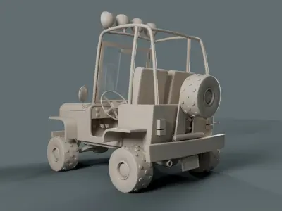 Stylized Jeep cartoon 3D model