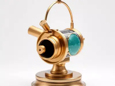 Golden Nautical Telescope model pack Low-poly 3D model