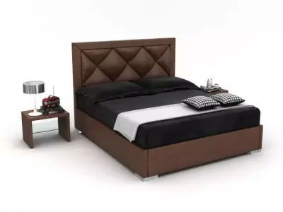 Black Modern Bed 3D model