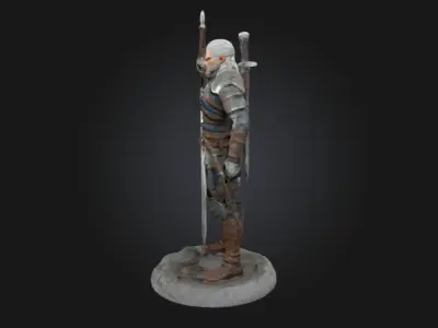Geralt of Rivia 3D Printable Figure  Highly Detailed 3D print model