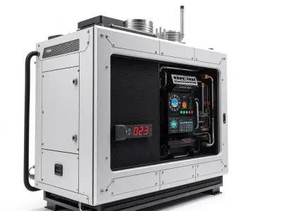 Futuristic Industrial Generator Model Pack with Detailed Console Low-poly 3D model