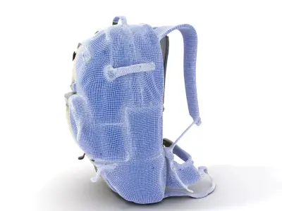 Olive Travel Backpack model pack Low-poly 3D model