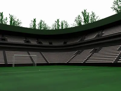 Soccer Stadium Low-poly 3D model get