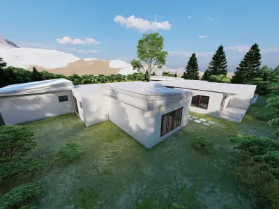 Forest villa-Casa Scene-Modern Villa 3D model