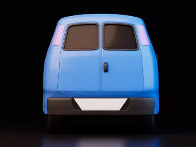 Stylized Delivery Van Low-poly 3D model