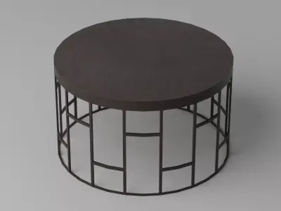 Small Dark Wood Table Free 3D model