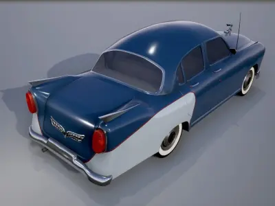 Retro Car Low-poly 3D model