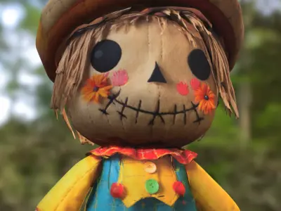 Scarecrow Doll Low-poly 3D model