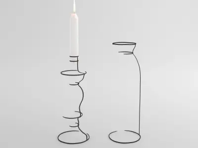 2d Flower and candle holder 3D model