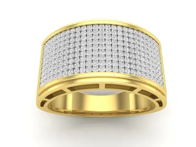 AV 649 Diamond Men Flashy Micropave Hip Hop Ring 3D print model