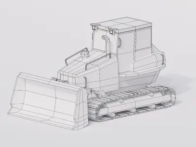 Low Poly Buldozer bulldozer Low-poly 3D model