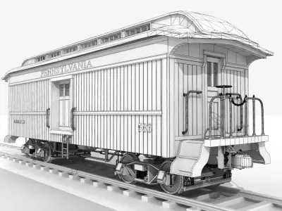 PRR Baggage Car 3D model