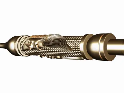 Carved hookah ornament for cnc 01 3D model